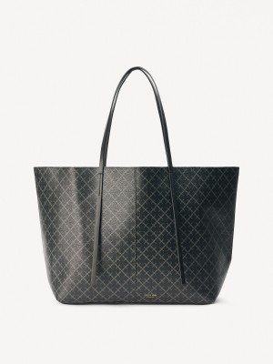 By Malene Birger Abi Printed Tote Tassen Charcoal | NL_BB48878