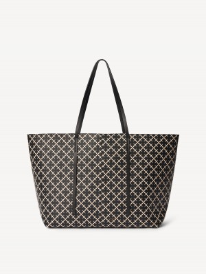 By Malene Birger Abi Printed Tote Tassen Zwart | NL_BB76807