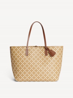 By Malene Birger Abigail Printed Tote Tassen Beige | NL_BB15339