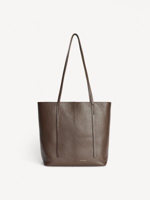 By Malene Birger Abilso Leather Tote Tassen Koffie | NL_BB17493