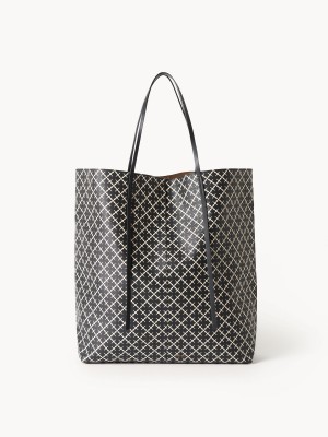 By Malene Birger Abrille Printed Tote Tassen Zwart | NL_BB10148