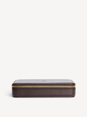 By Malene Birger Aya Cher Leather Jewellery Case Beauty Bags Donkerbruin | NL_BB73404