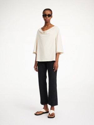 By Malene Birger Bryar Organic Cotton T-shirt Topjes Oyster Gray | NL_BB52780