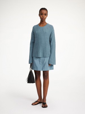 By Malene Birger Cierra Ribbed Sweater Gebreide Kleding Cool Water | NL_BB61769