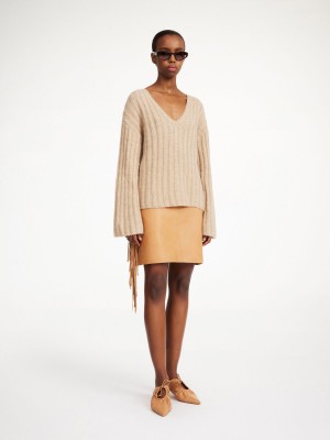 By Malene Birger Cimone Ribbed Sweater Gebreide Kleding Beige | NL_BB65391