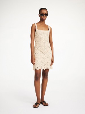 By Malene Birger Falla Crochet Mini Dress Gebreide Kleding Oyster Gray | NL_BB57022