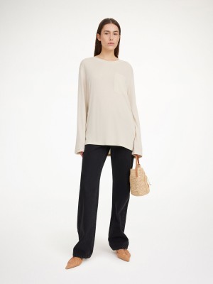 By Malene Birger Fayeh Oversized Longsleeve Topjes Oyster Gray | NL_BB22693