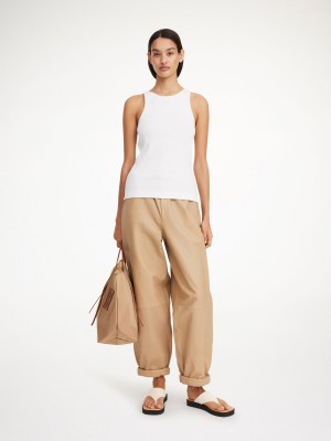 By Malene Birger Joanni Leather Broek Beige | NL_BB37577