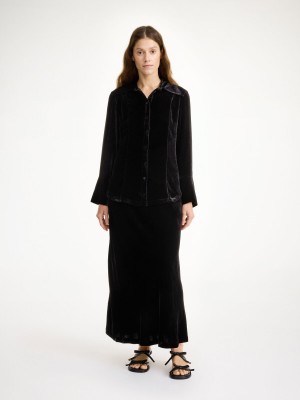 By Malene Birger Rosiannas Velvet Overhemd Zwart | NL_BB80502