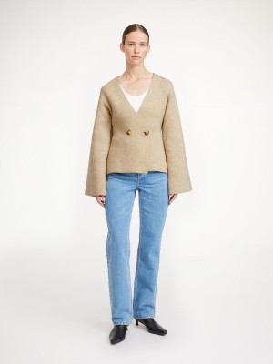 By Malene Birger Tinley Wool Cardigan Gebreide Kleding Beige | NL_BB50369