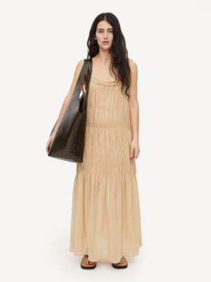 By Malene Birger Vyra Organic Cotton Maxi Jurk Wet Sand | NL_BB67356