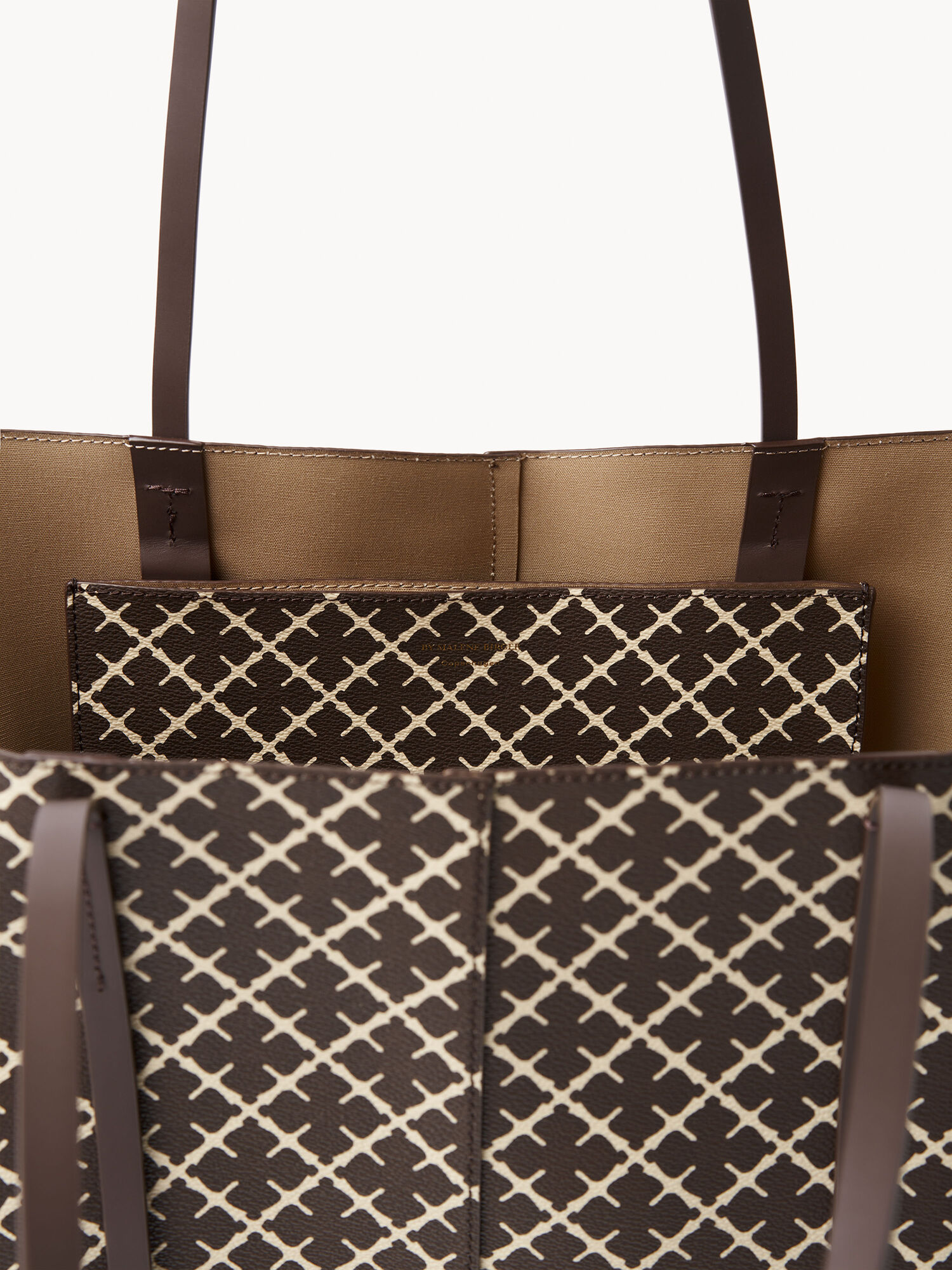 By Malene Birger Abi Printed Tote Tassen Bruin | NL_BB97687