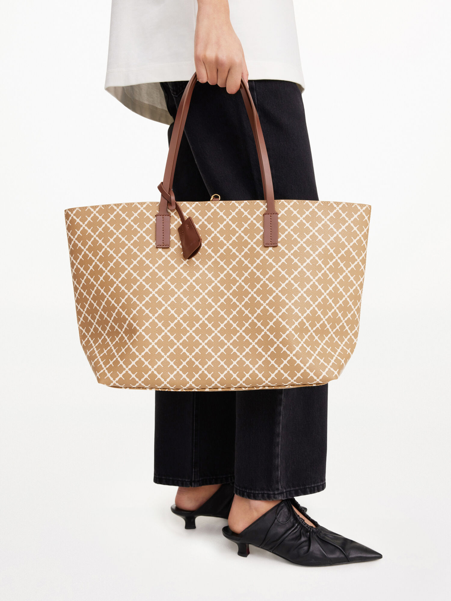 By Malene Birger Abigail Printed Tote Tassen Beige | NL_BB15339