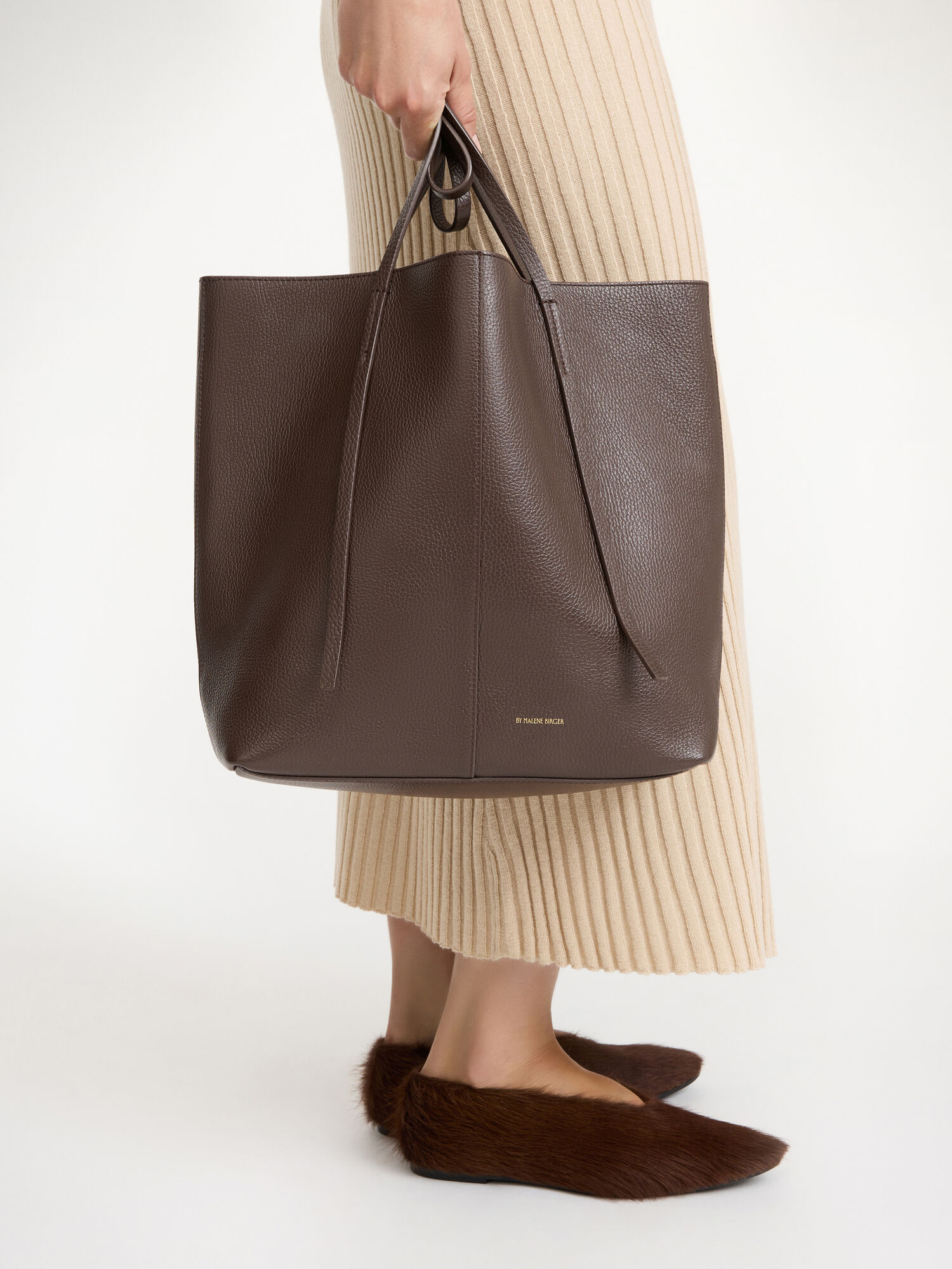 By Malene Birger Abilso Leather Tote Tassen Koffie | NL_BB17493