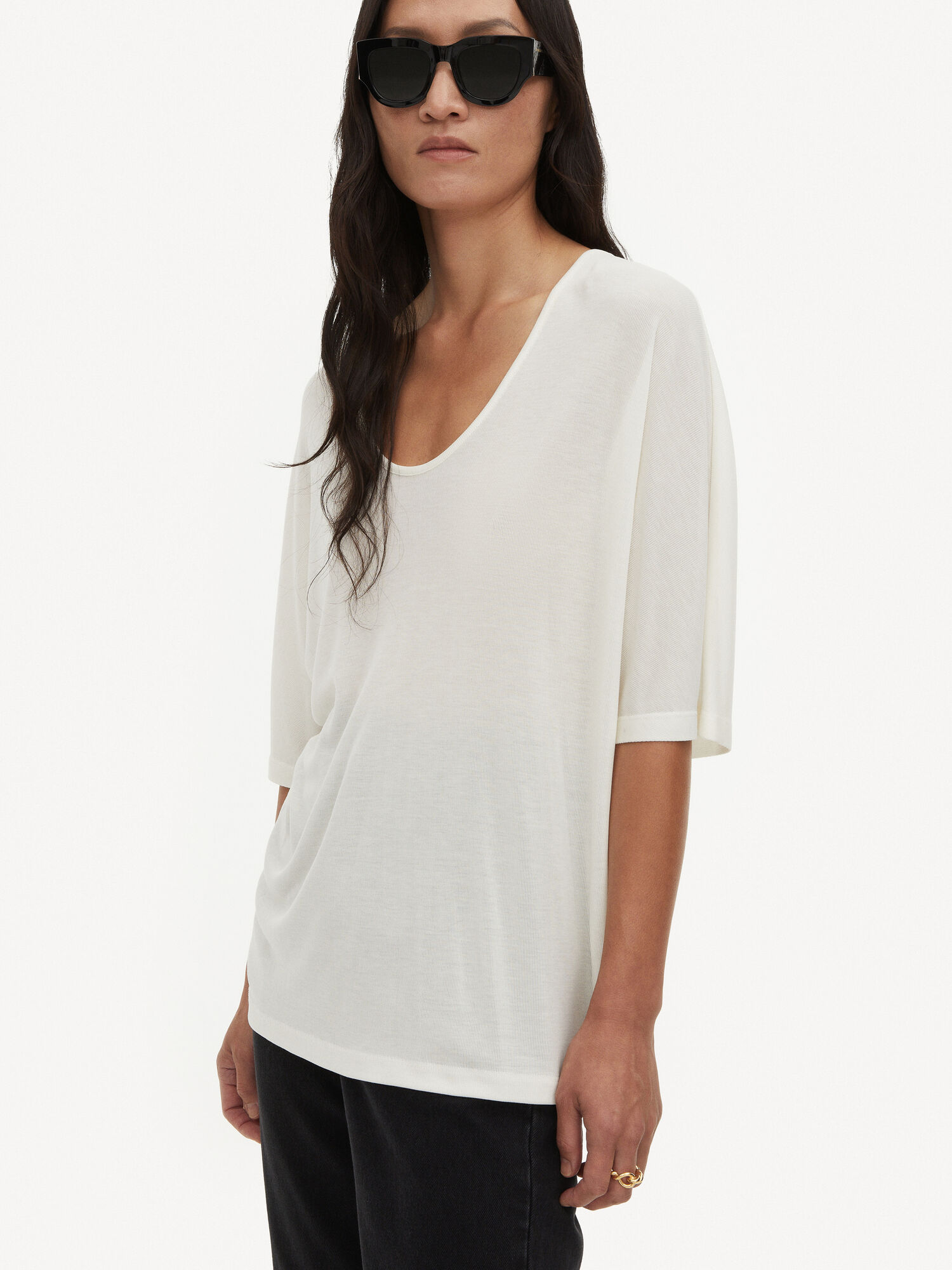 By Malene Birger Cevina Oversized T-shirt Topjes Wit | NL_BB12367