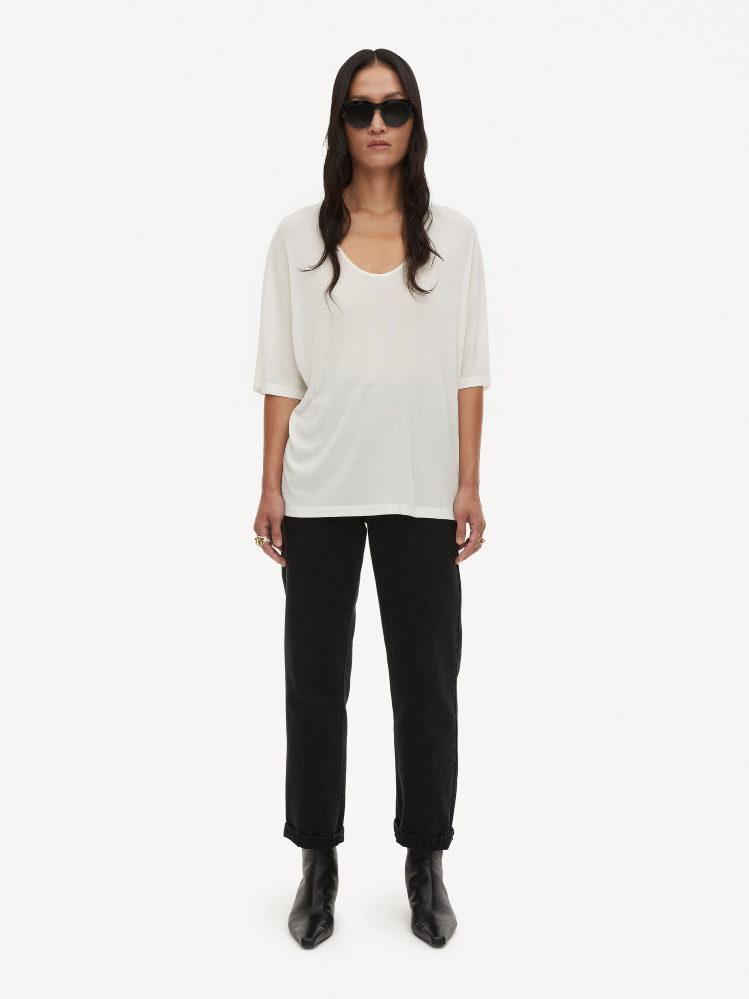 By Malene Birger Cevina Oversized T-shirt Topjes Wit | NL_BB12367