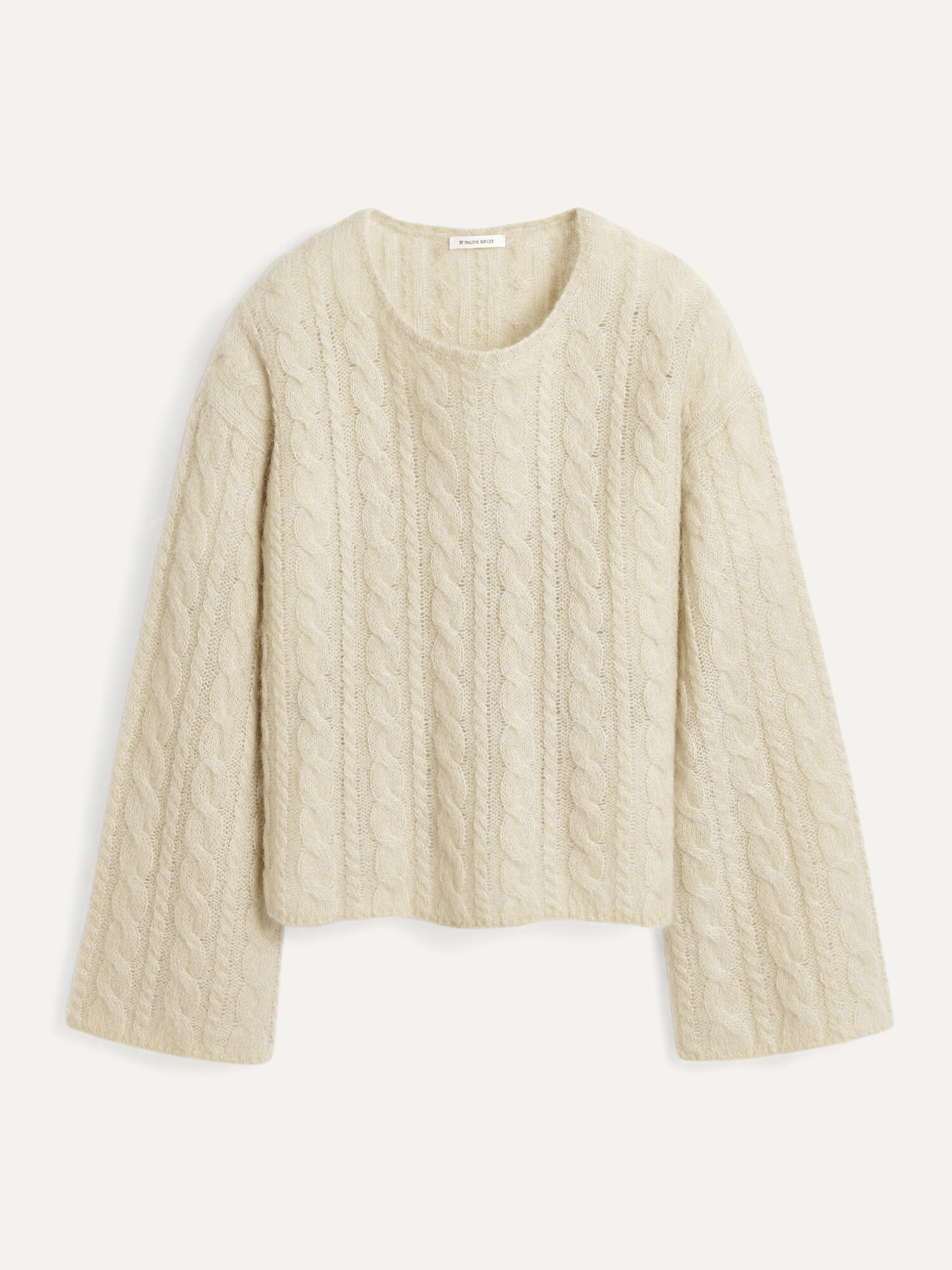 By Malene Birger Cierra Cable-knit Sweater Gebreide Kleding Oyster Gray | NL_BB92275