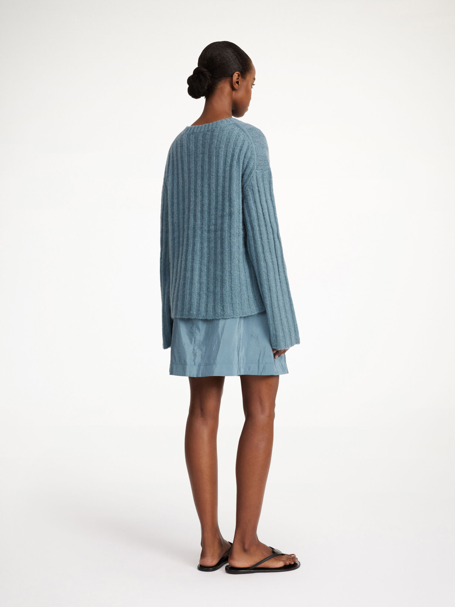 By Malene Birger Cierra Ribbed Sweater Gebreide Kleding Cool Water | NL_BB61769