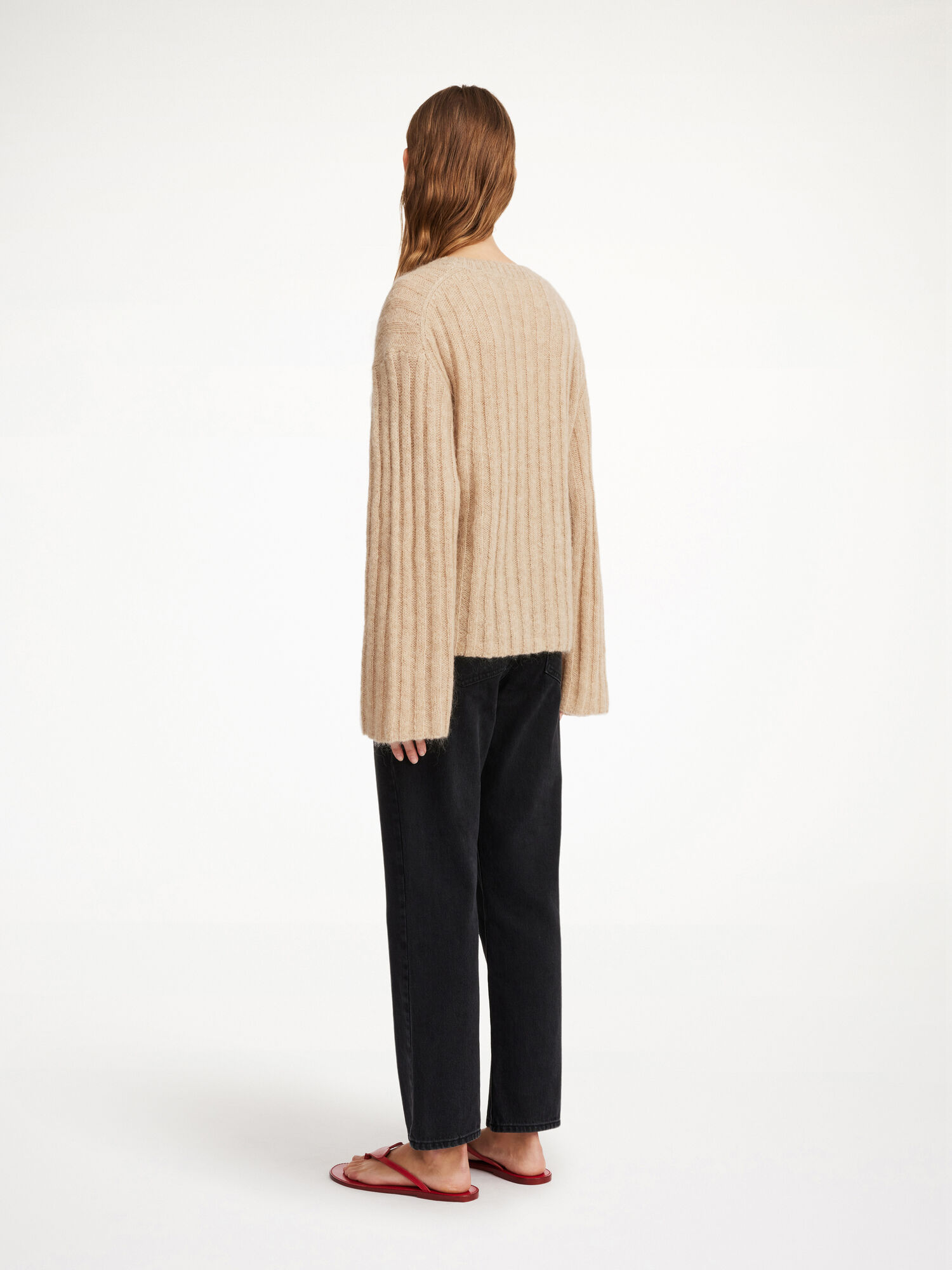 By Malene Birger Cierra Ribbed Sweater Gebreide Kleding Beige | NL_BB75578