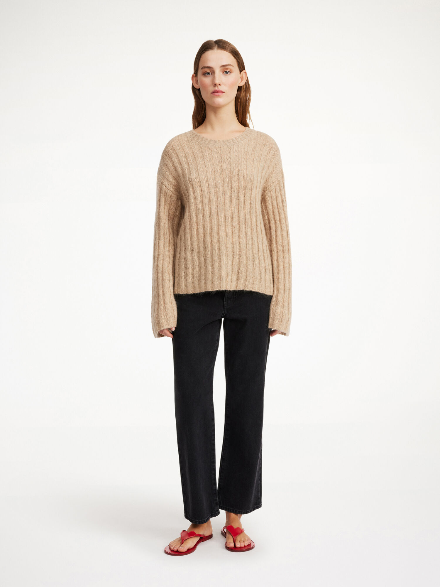 By Malene Birger Cierra Ribbed Sweater Gebreide Kleding Beige | NL_BB75578