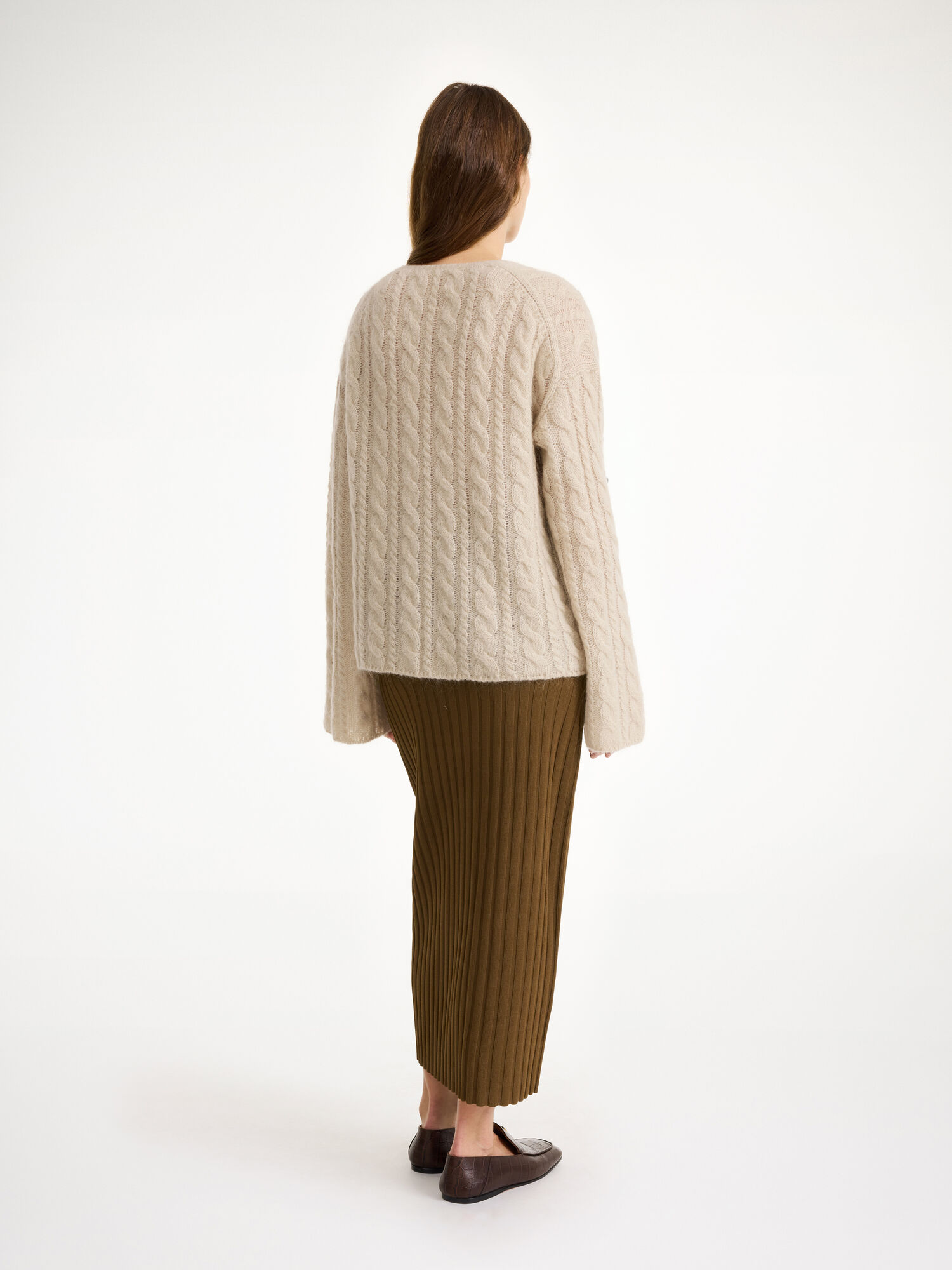 By Malene Birger Cimone Cable-knit Sweater Gebreide Kleding Oyster Gray | NL_BB83861