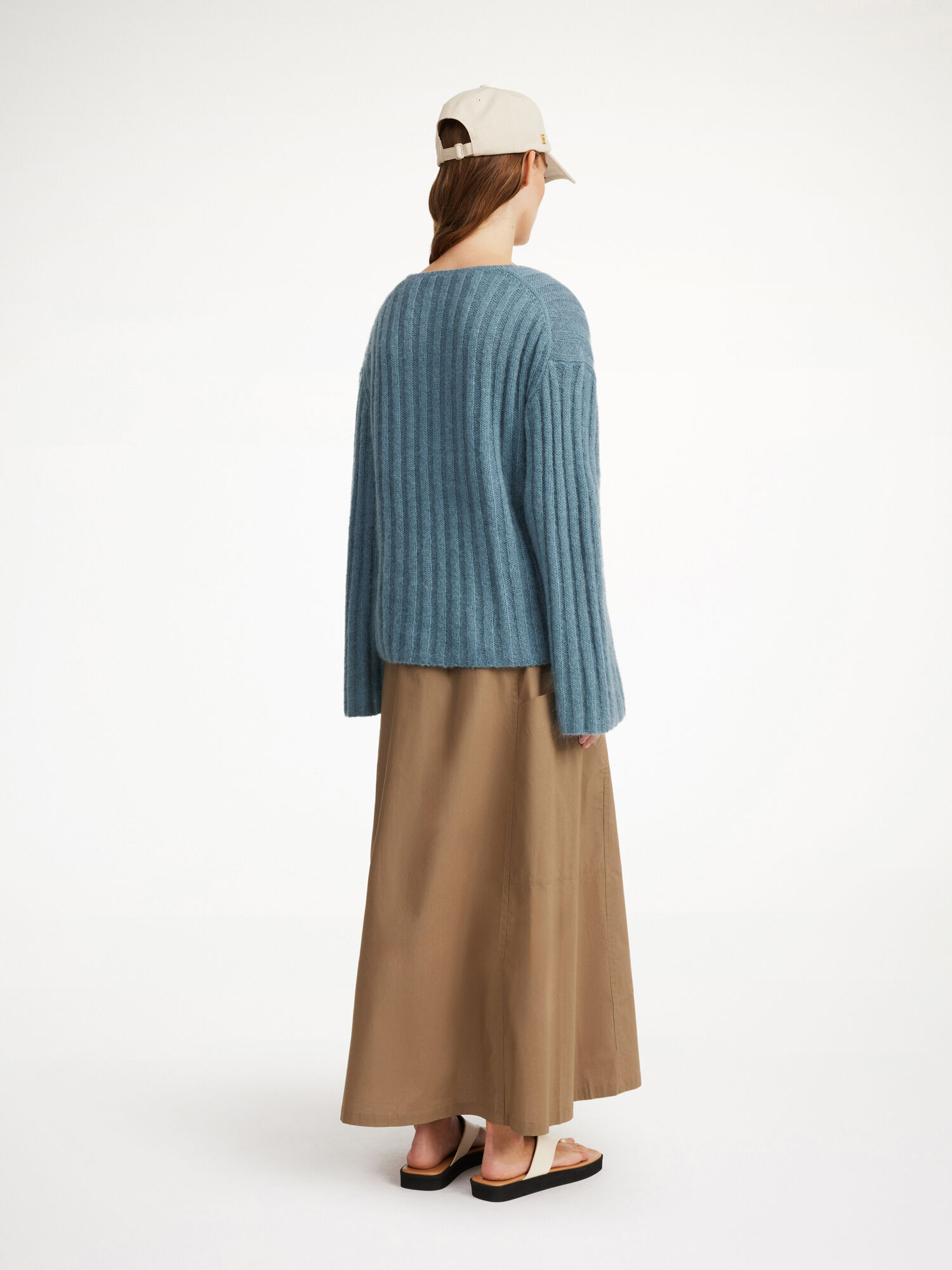 By Malene Birger Cimone Ribbed Sweater Gebreide Kleding Cool Water | NL_BB92008