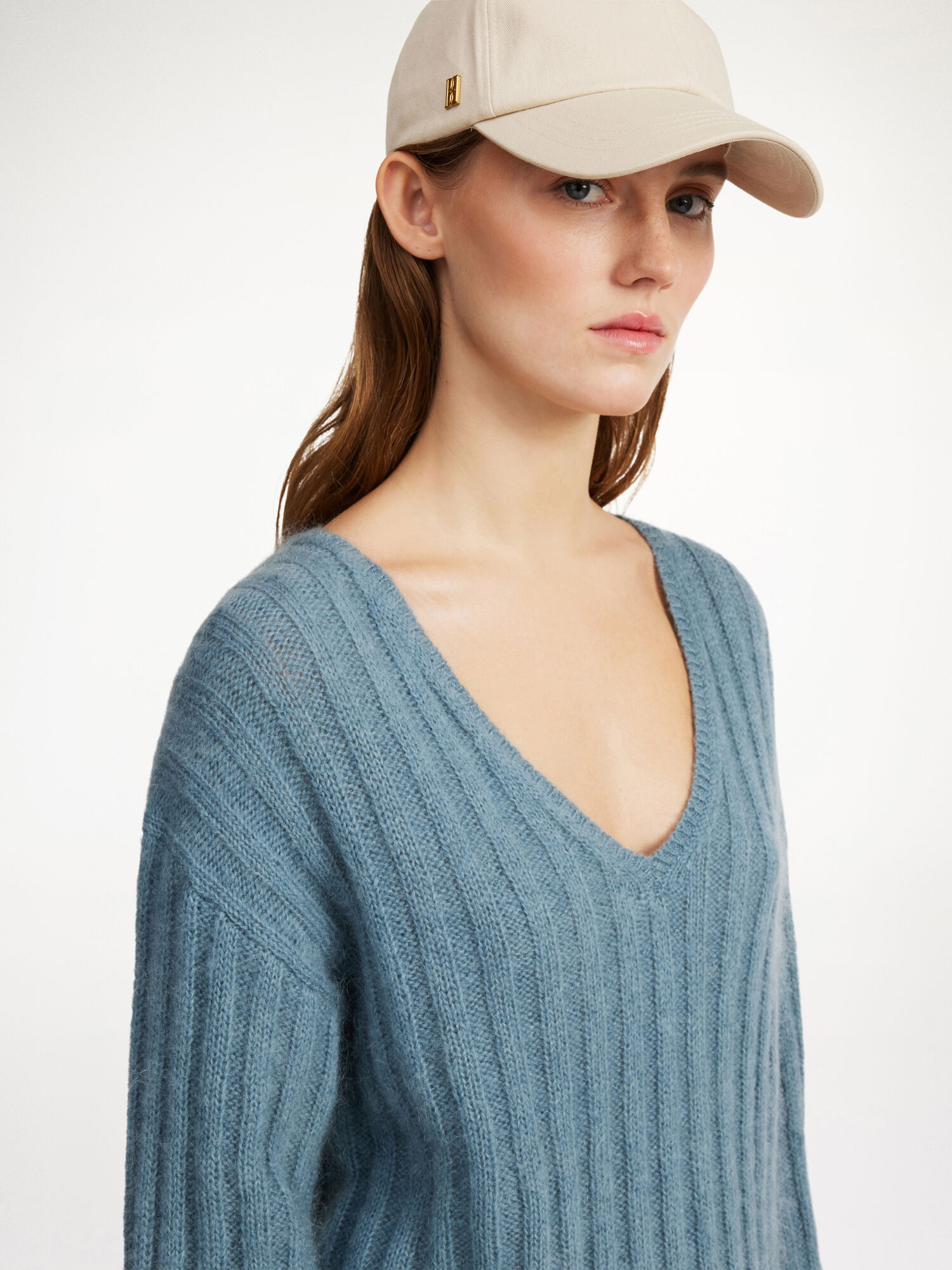 By Malene Birger Cimone Ribbed Sweater Gebreide Kleding Cool Water | NL_BB92008