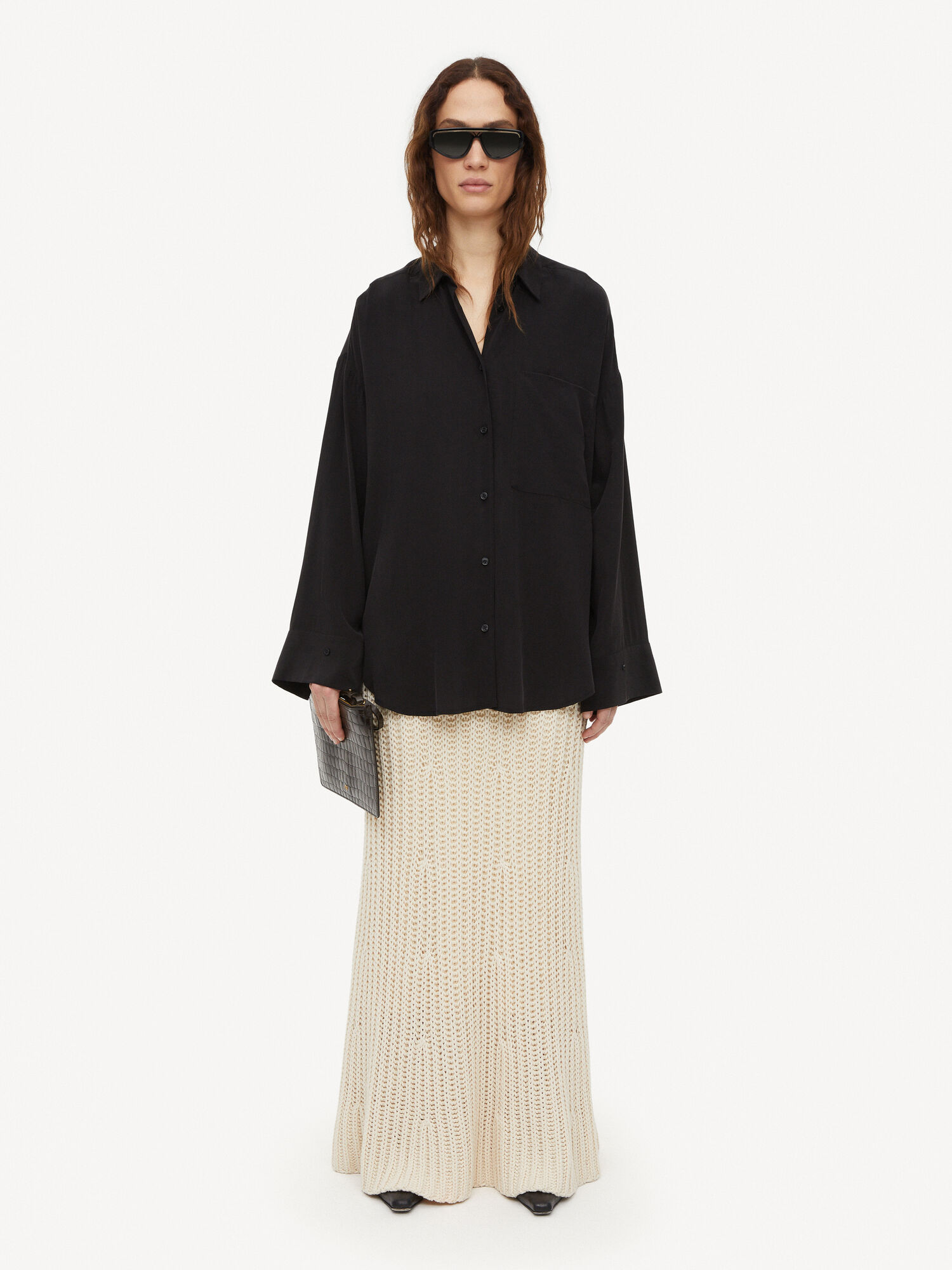 By Malene Birger Derris Organic Silk Overhemd Zwart | NL_BB53259