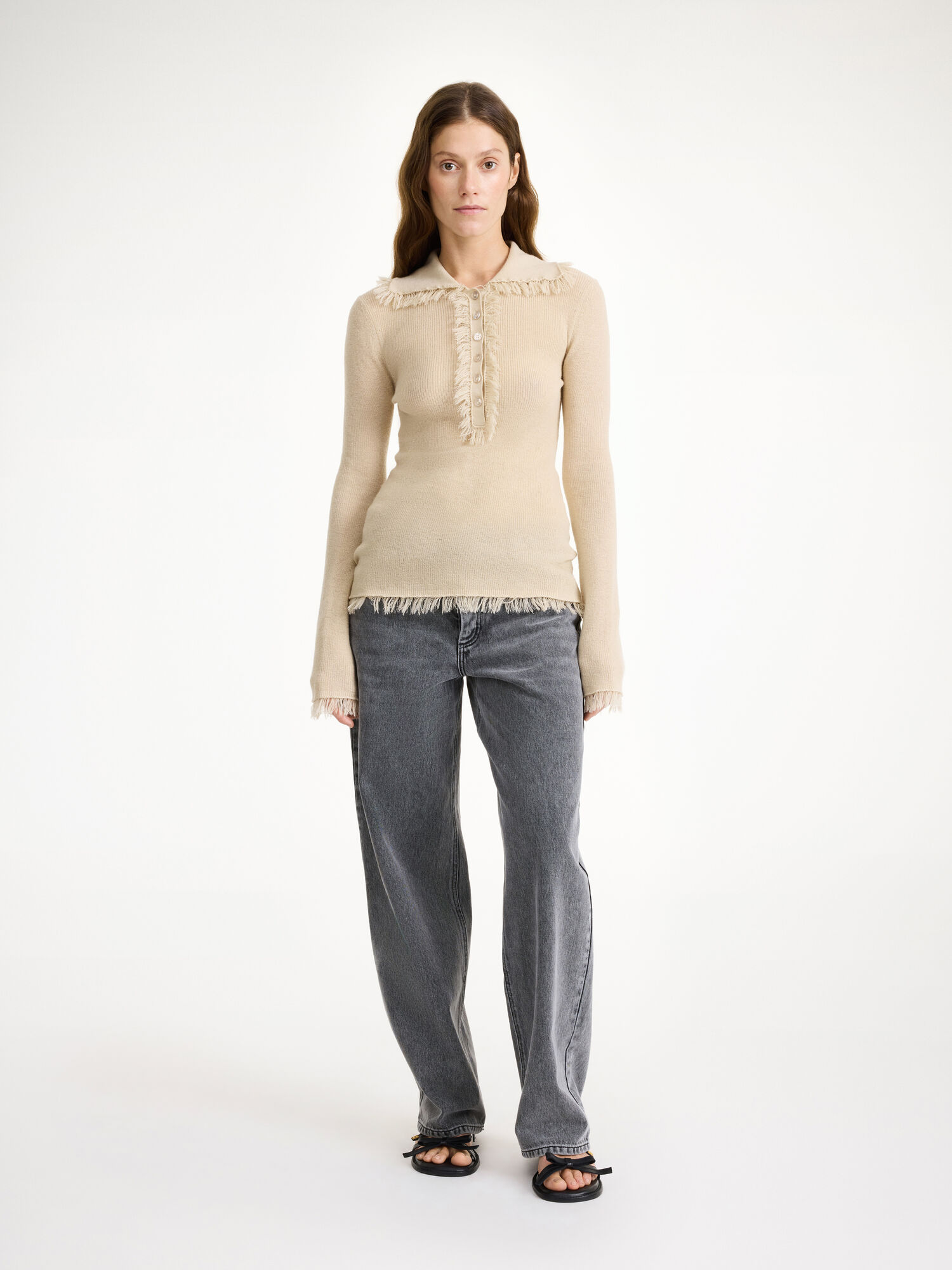 By Malene Birger Dreele Wool-blend Sweater Gebreide Kleding Oyster Gray | NL_BB11721