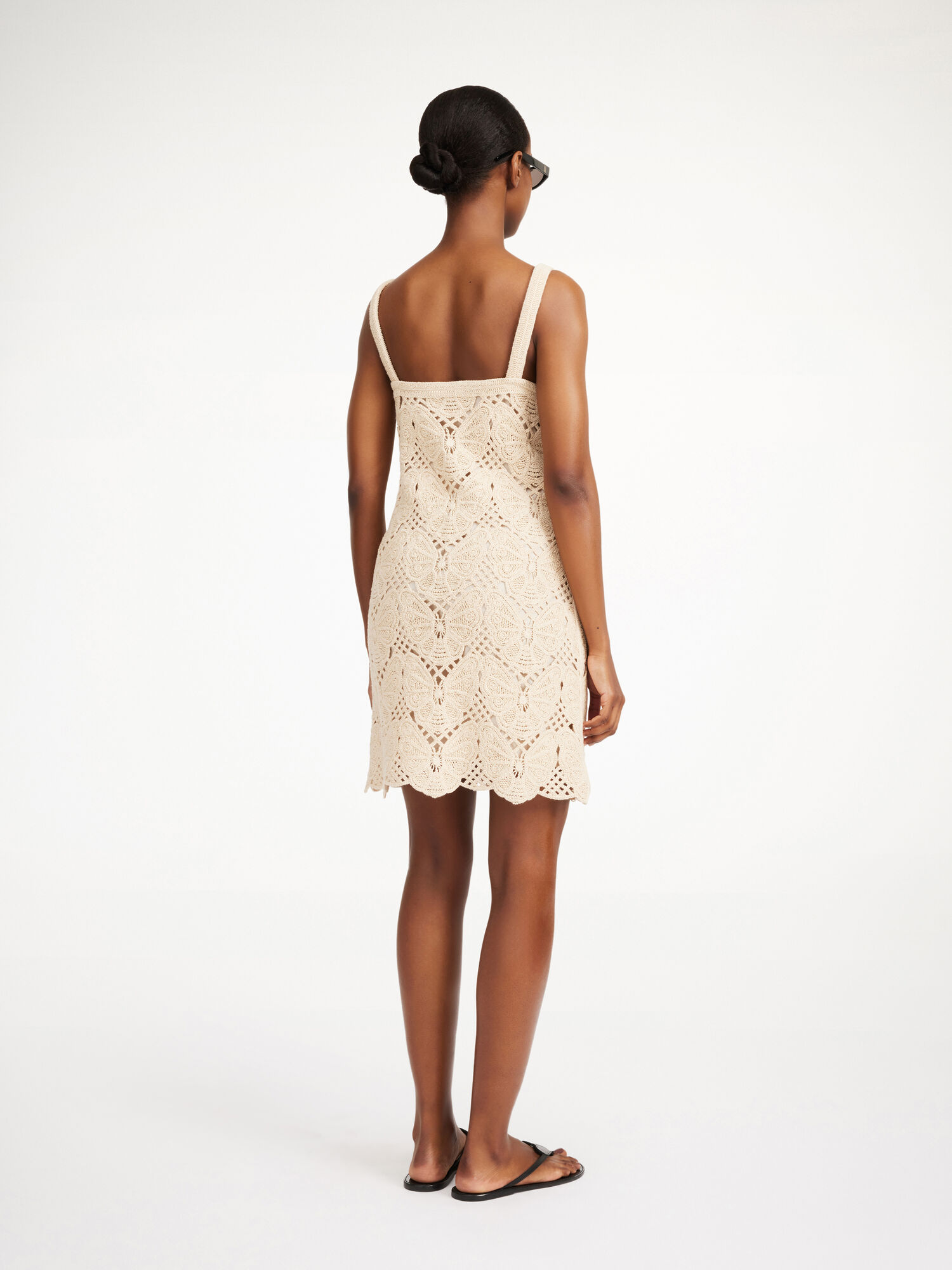 By Malene Birger Falla Crochet Mini Dress Gebreide Kleding Oyster Gray | NL_BB57022