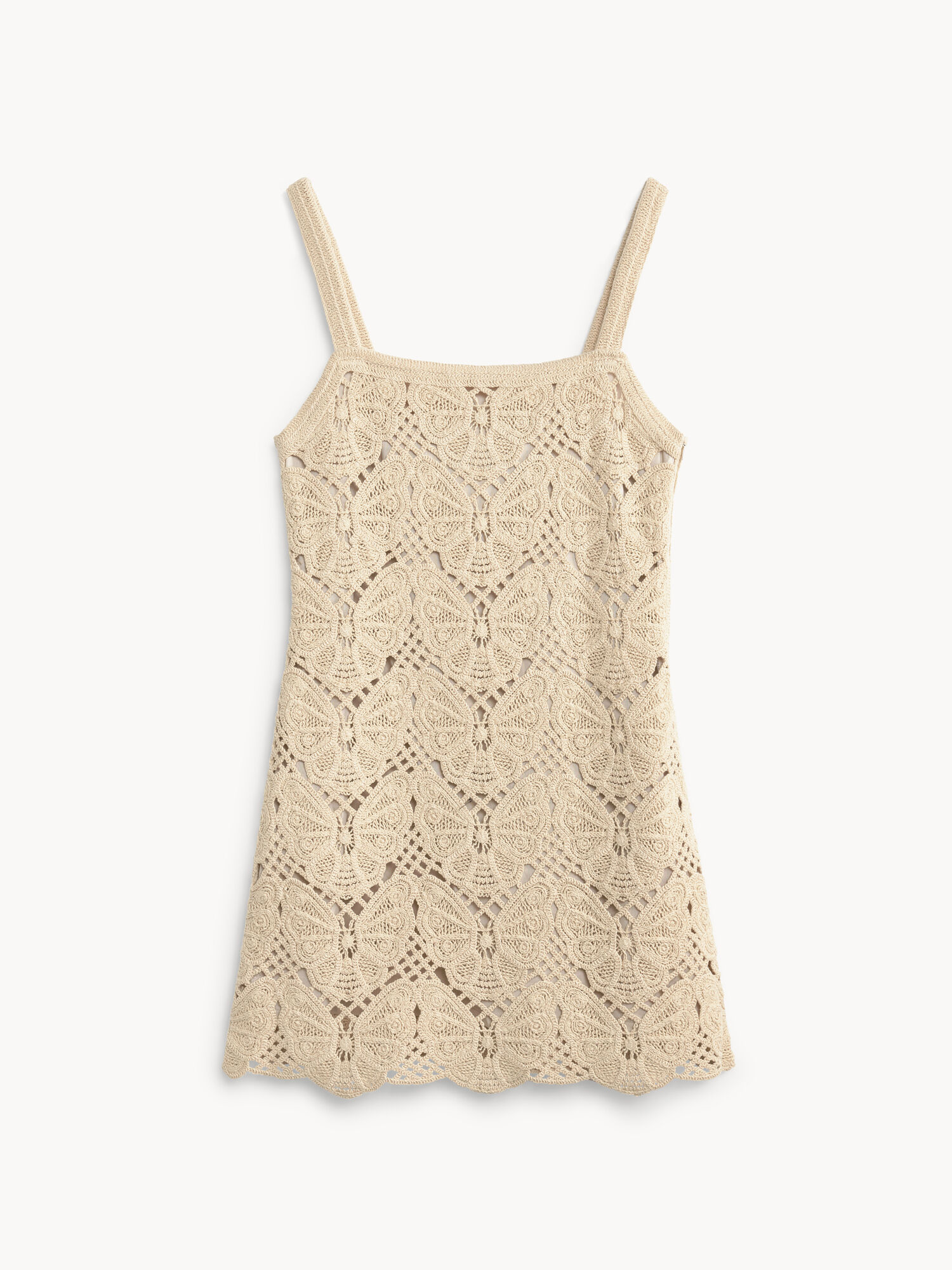 By Malene Birger Falla Crochet Mini Dress Gebreide Kleding Oyster Gray | NL_BB57022