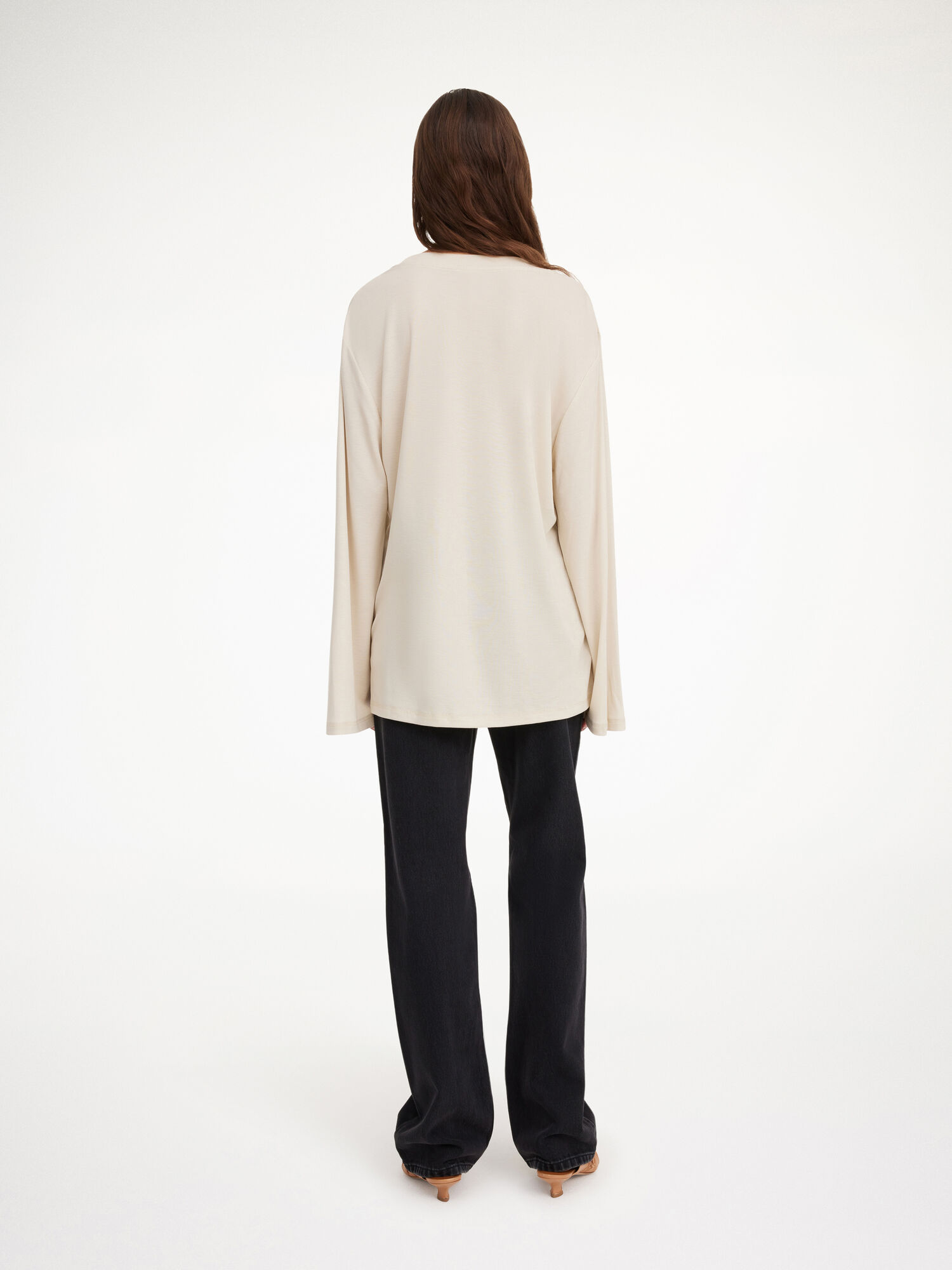 By Malene Birger Fayeh Oversized Longsleeve Topjes Oyster Gray | NL_BB22693