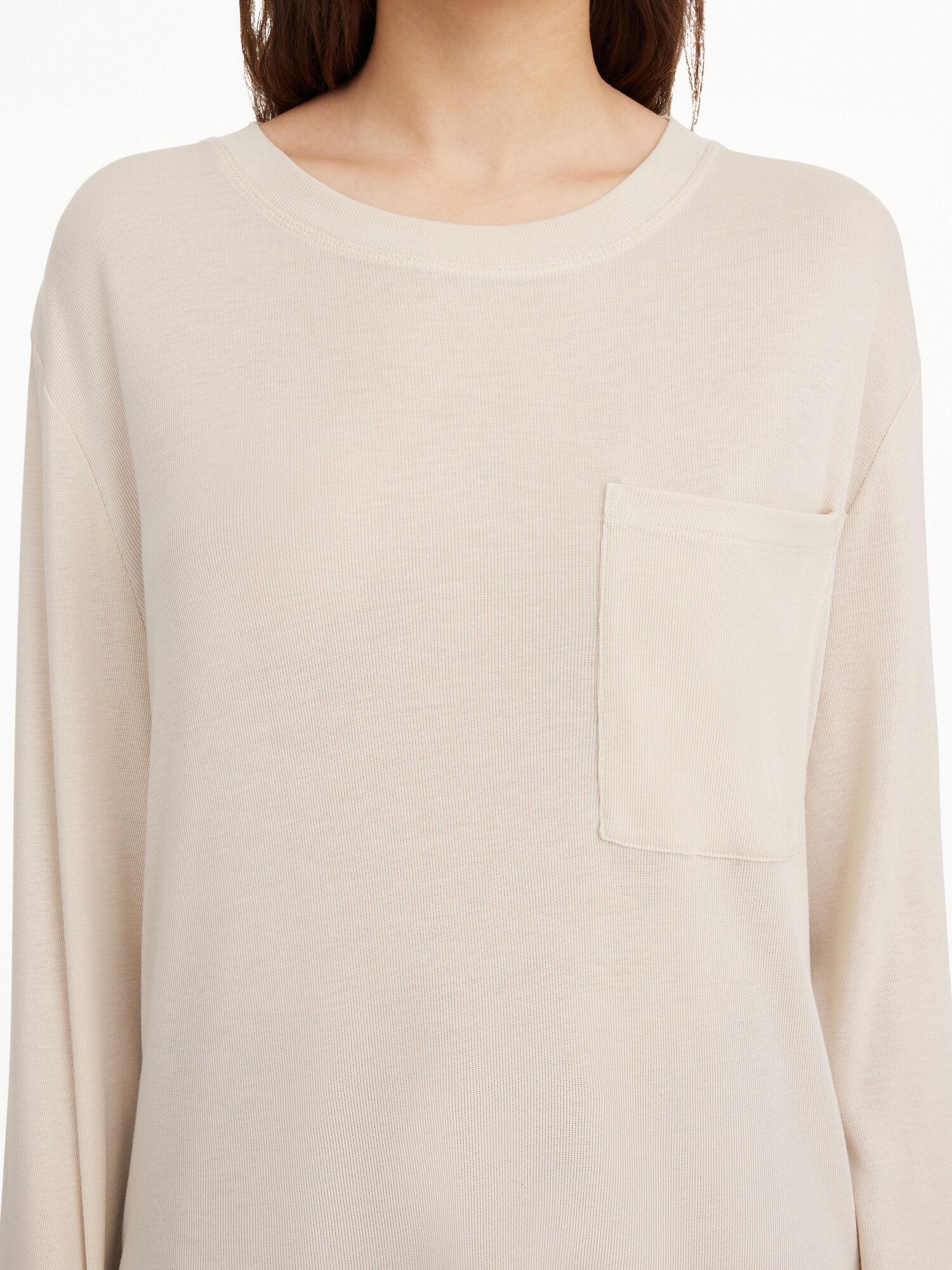 By Malene Birger Fayeh Oversized Longsleeve Topjes Oyster Gray | NL_BB22693