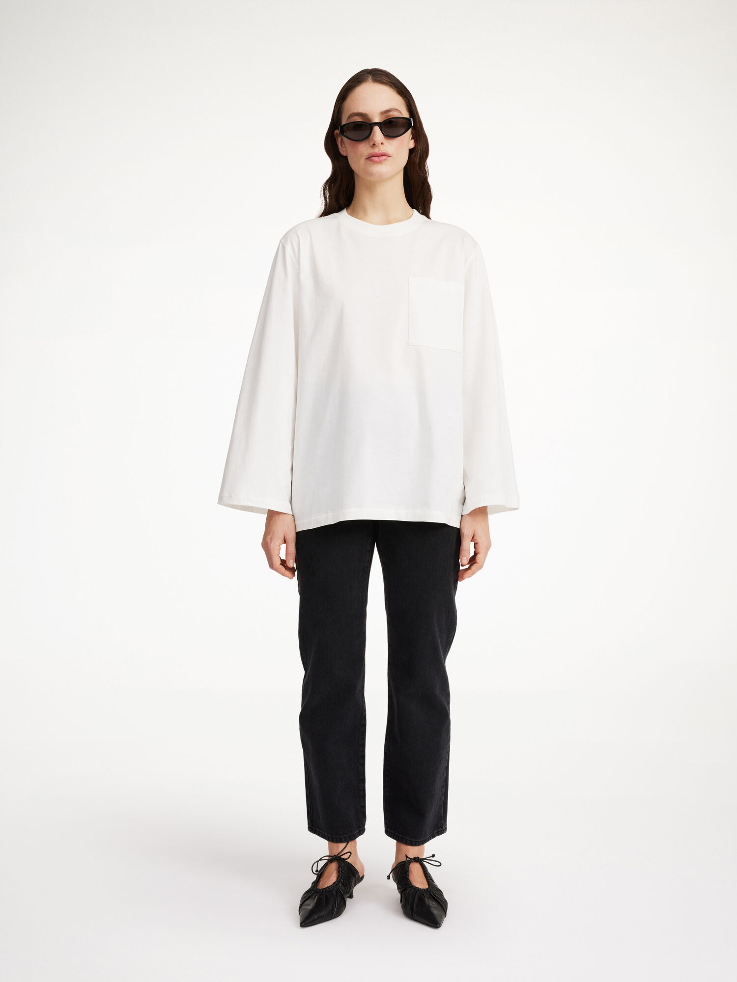 By Malene Birger Fayeh Oversized Longsleeve Topjes Wit | NL_BB96183