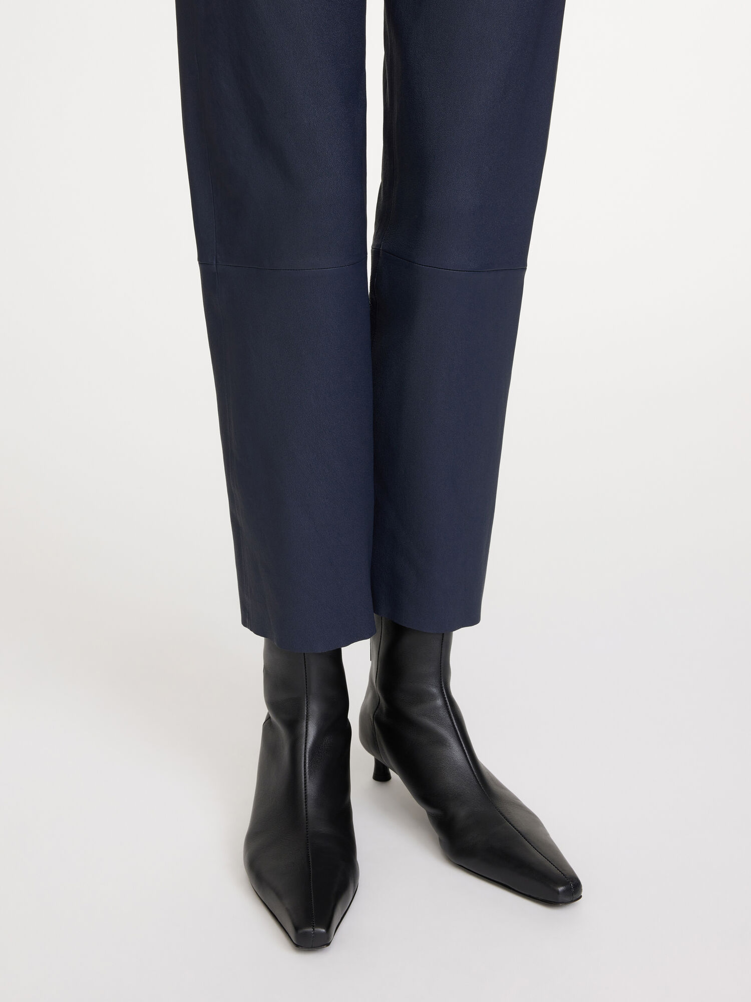 By Malene Birger Florentina Leather Broek Donkerblauw | NL_BB30169