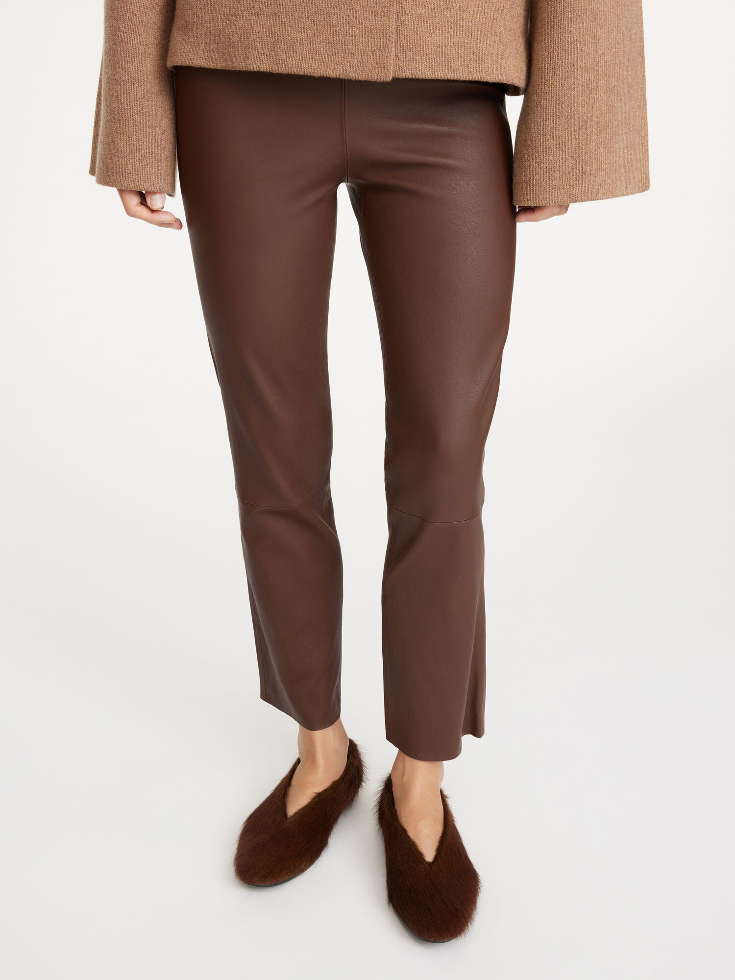 By Malene Birger Florentina Leather Broek Chestnut | NL_BB47209