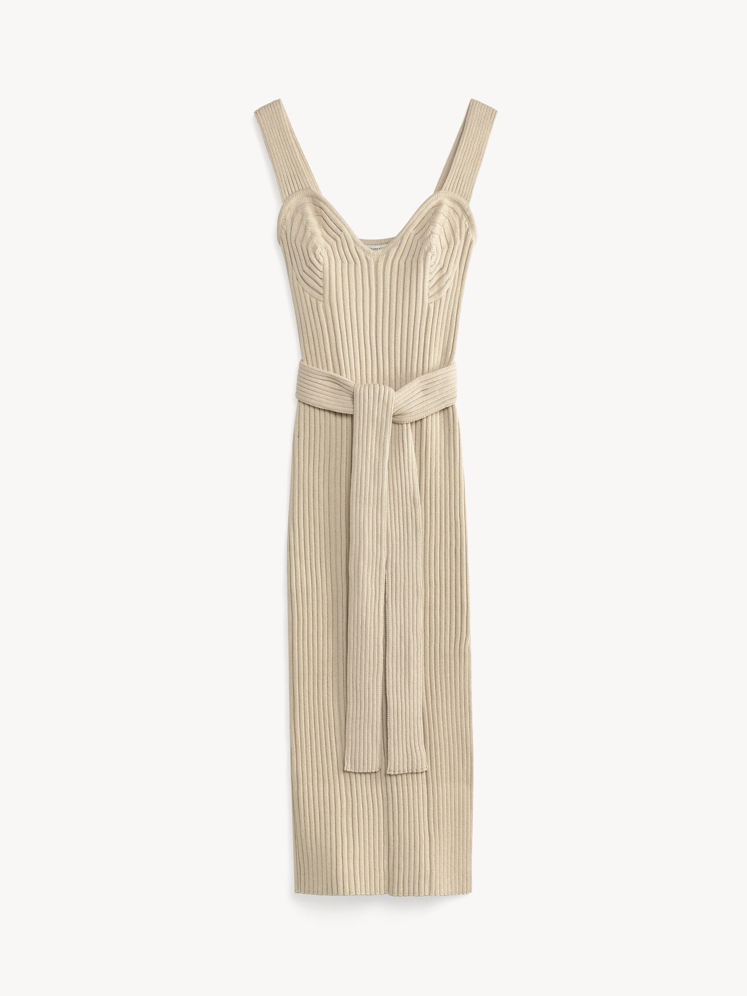 By Malene Birger Honeya Ribbed Maxi Dress Gebreide Kleding Oyster Gray | NL_BB38545