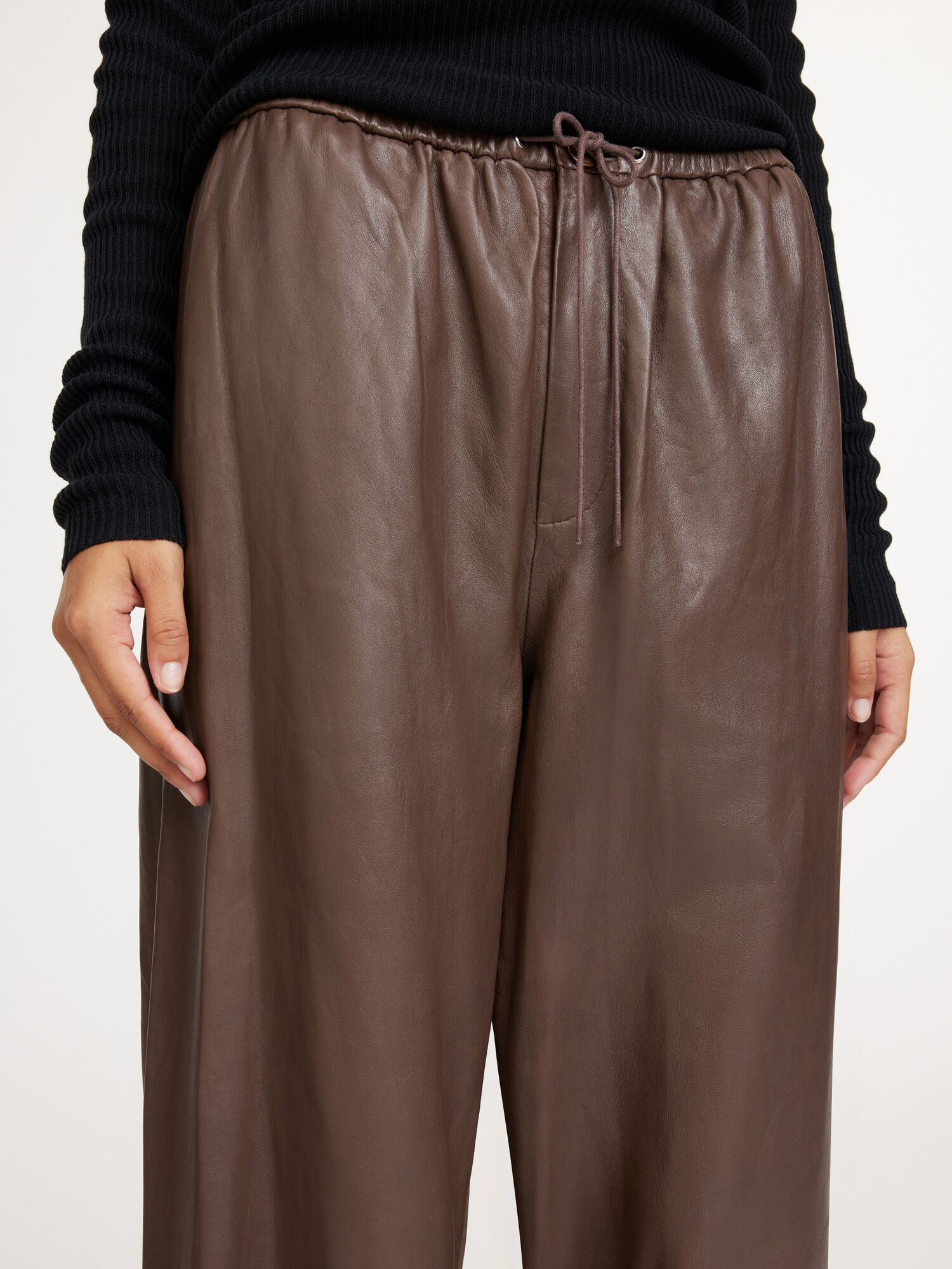 By Malene Birger Joanni Leather Broek Bruin | NL_BB24171