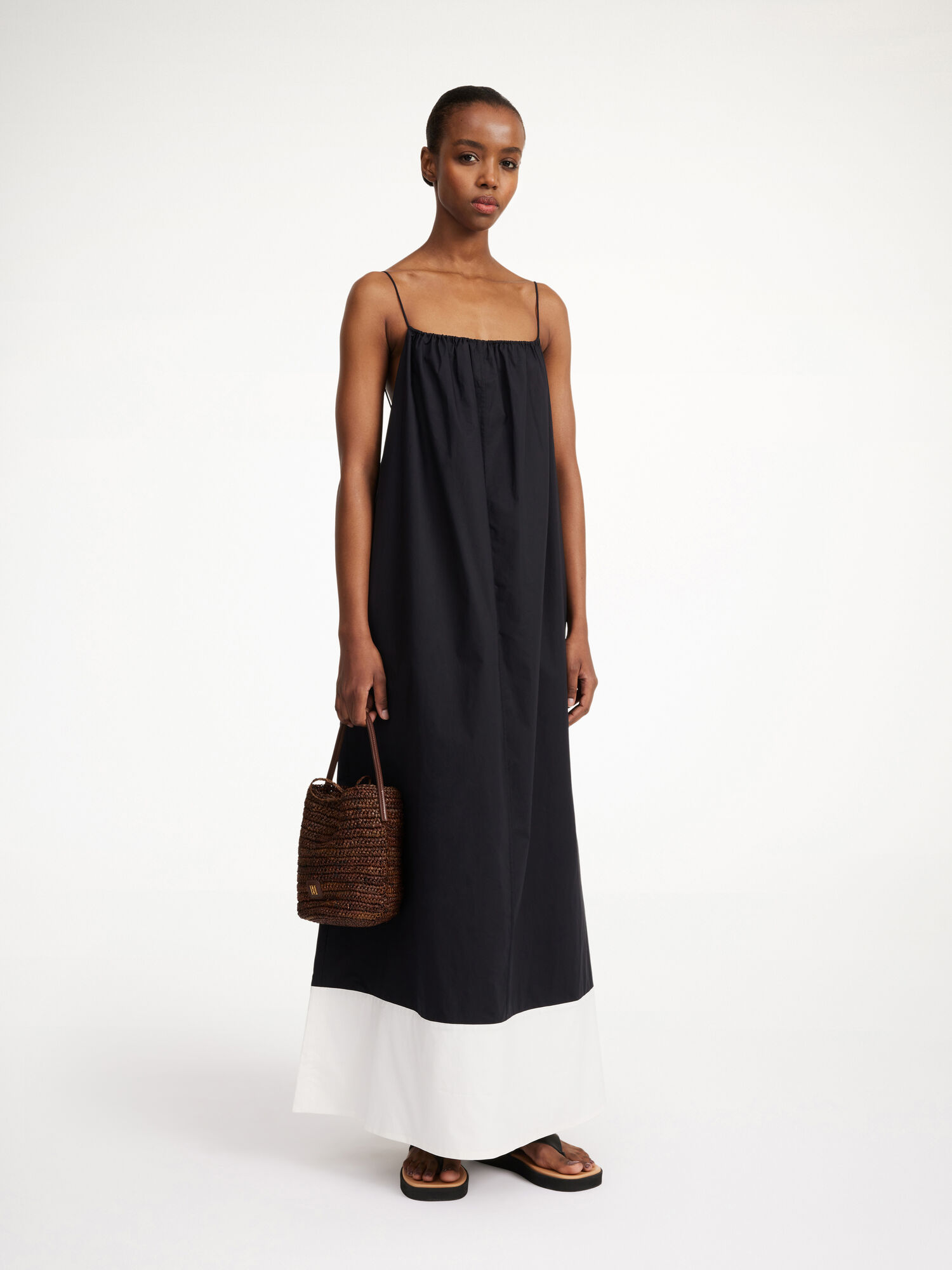 By Malene Birger Lanney Organic Cotton Maxi Jurk Zwart Wit | NL_BB30539