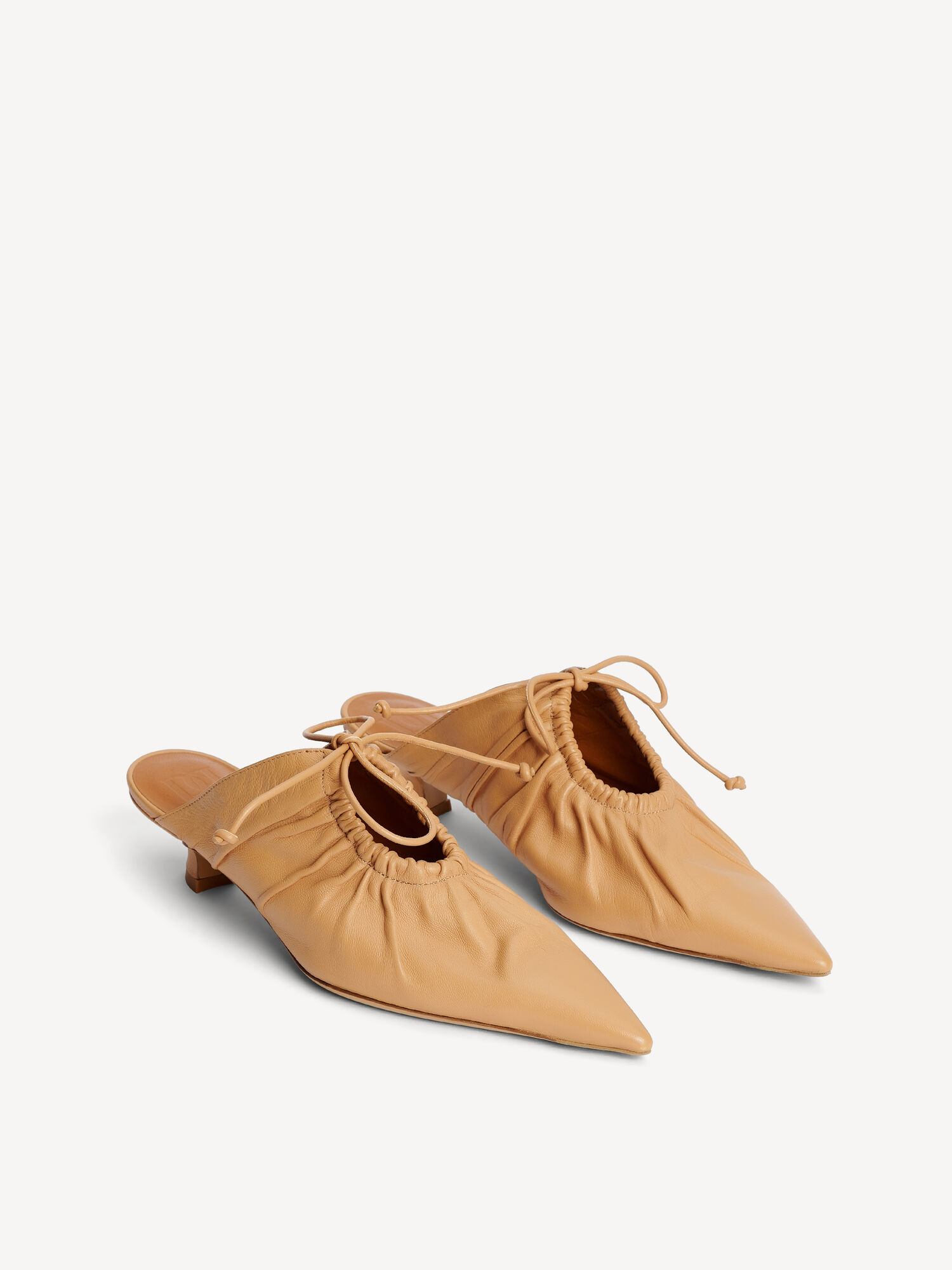 By Malene Birger Masey Leather Mules Schoenen Beige | NL_BB34368