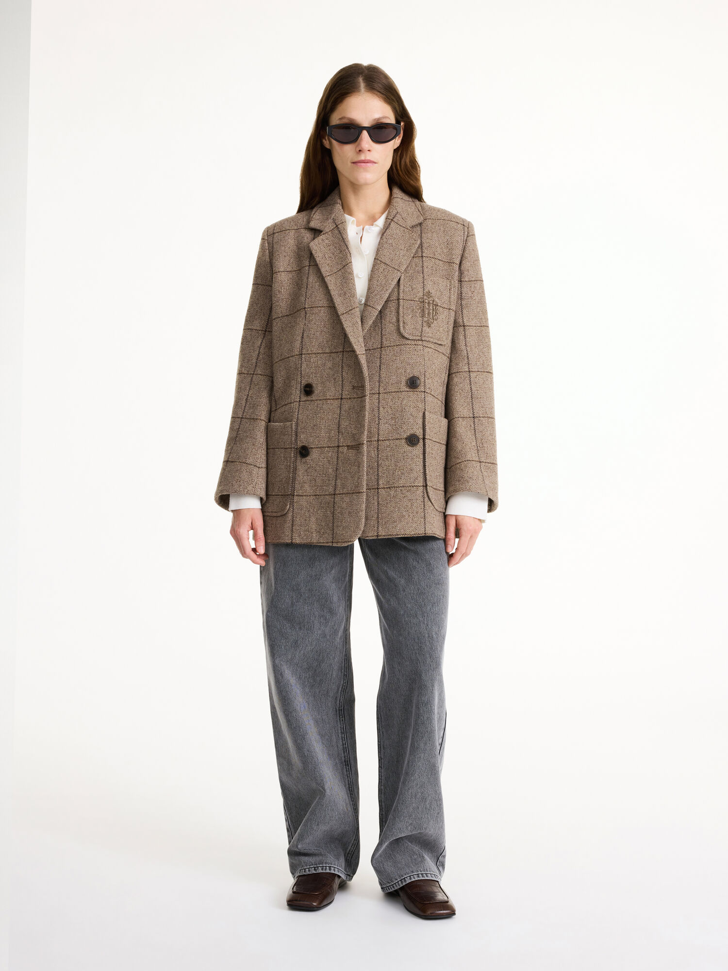 By Malene Birger Railey Double-breasted Blazer Autumn check | NL_BB19991