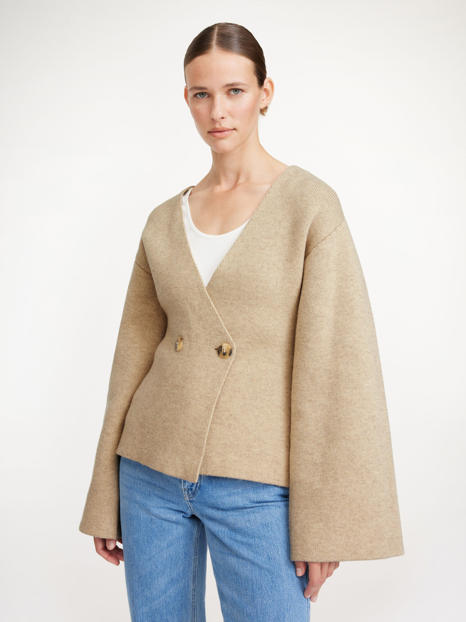 By Malene Birger Tinley Wool Cardigan Gebreide Kleding Beige | NL_BB50369