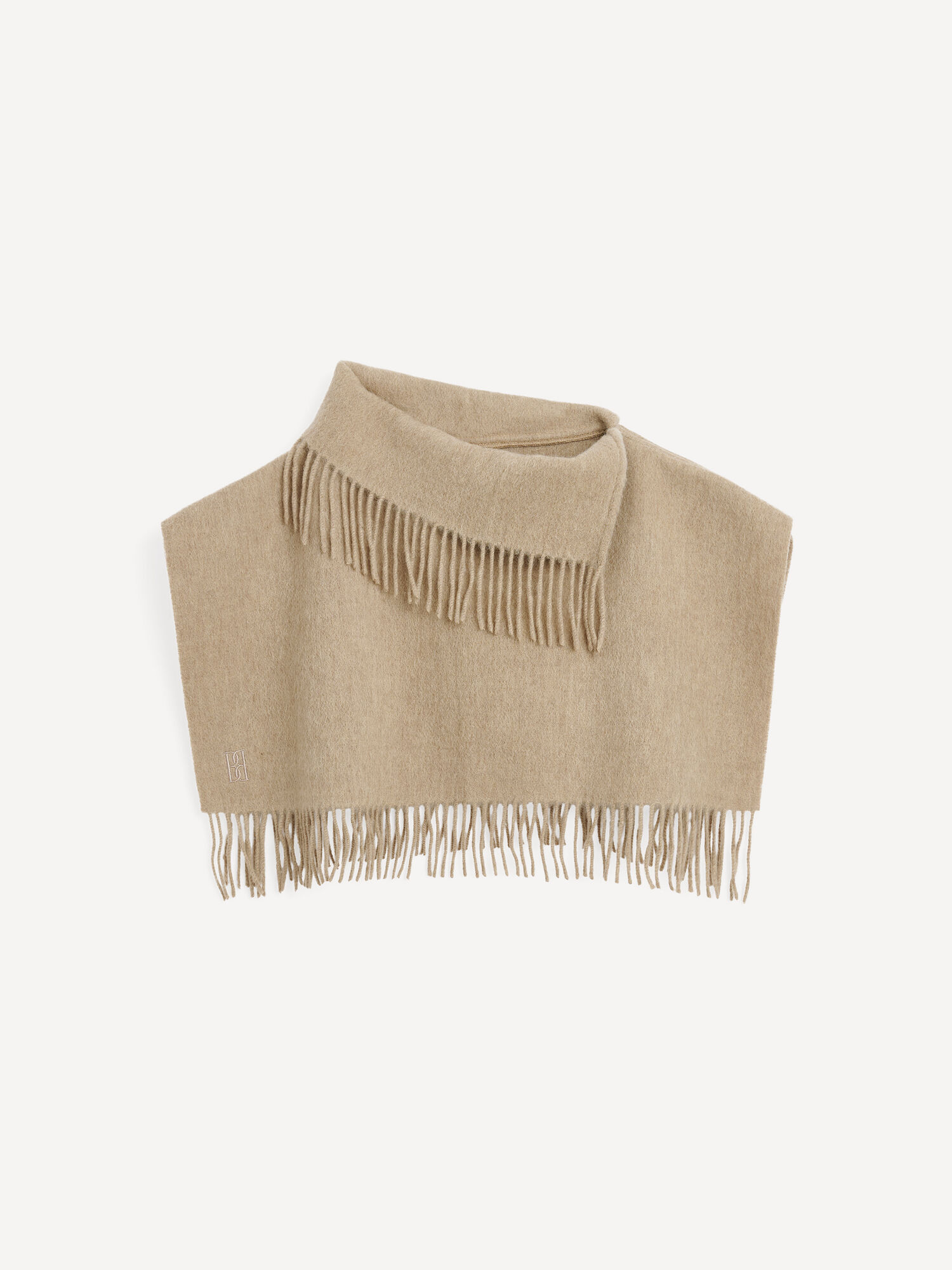 By Malene Birger Turtla Wool Fringe Bib Sjaals Grijs Bruin | NL_BB49748