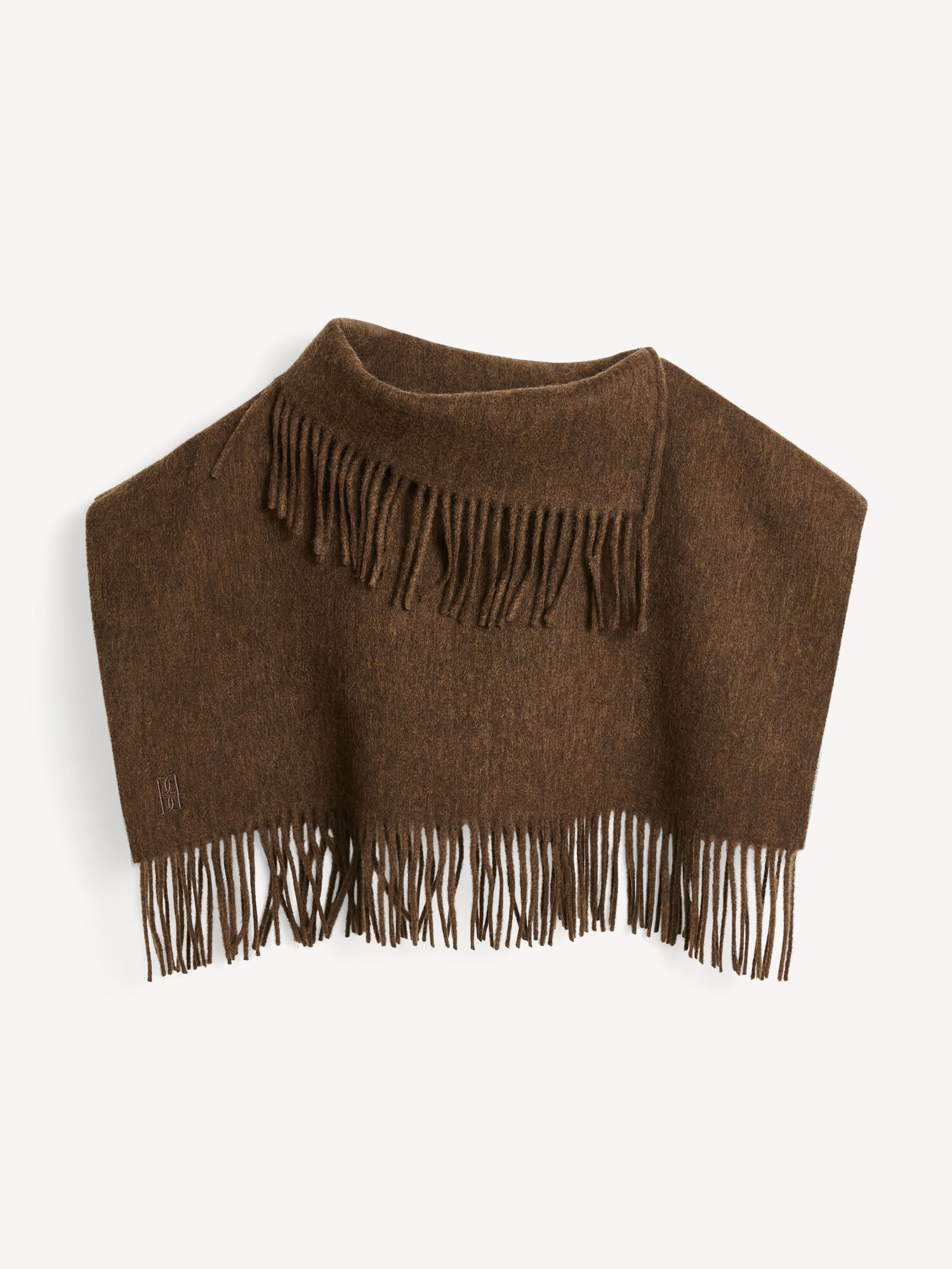 By Malene Birger Turtla Wool Fringe Bib Sjaals Shitake | NL_BB28017